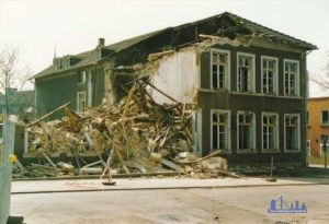 1987: Bergstr. 30, Abriss alte Bergschule. Foto: Manfred Freytag