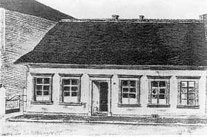 Ein altes, einstöckiges Haus beherbergte 1902 das erste Völklinger Gymnasium in Entwicklung. (Foto: HKW)