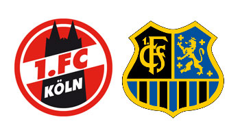 Wappen des 1. FC Köln und des 1. FC Saarbrücken (Gemeinfrei/FCS)