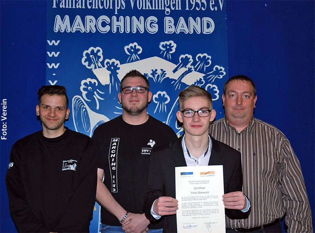 Marius Collet, Jugendwart, Marius Endes, Timo Seewald und der 2. Vorsitzende und stolze Vater Stefan Seewald