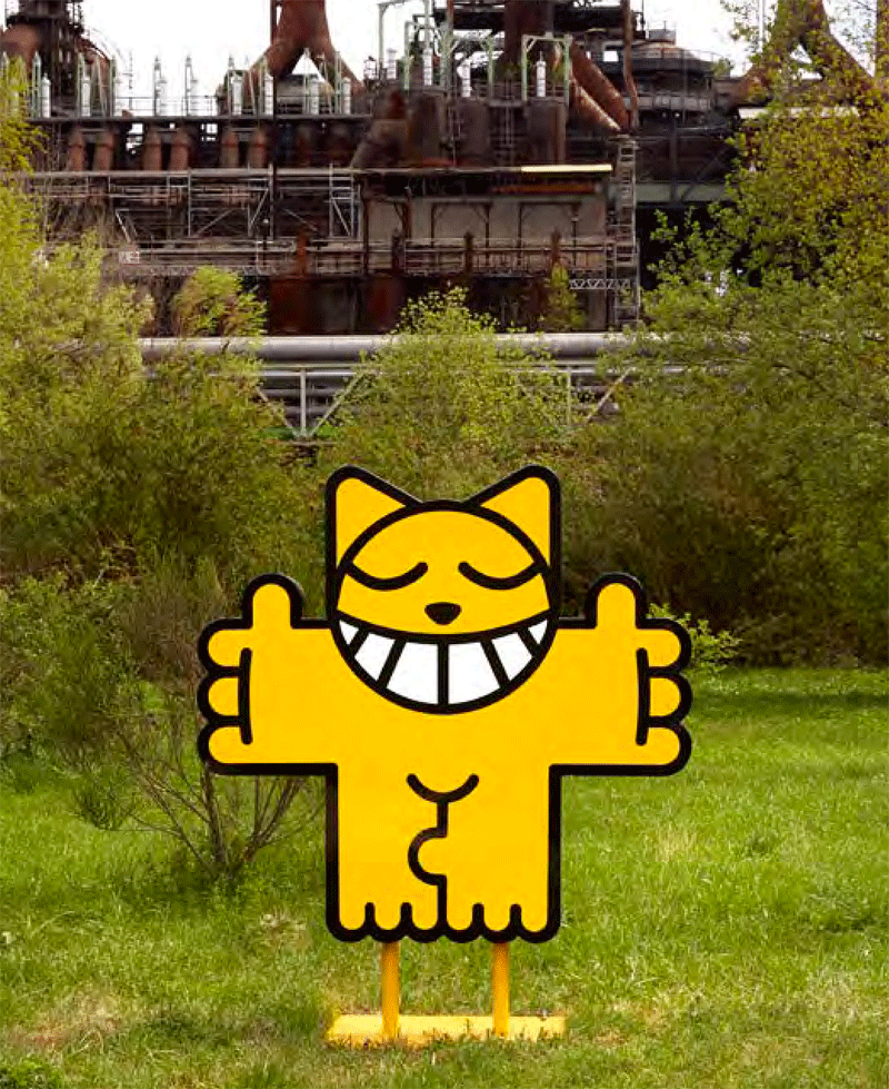 M. Chat: Sculpture nº5, 2015 Kunstwerk des "UrbanArt Biennale® 2015 - Parcours" im Industrie-Landschaftsgarten "Das Paradies" des Weltkulturerbes Völklinger Hütte Copyright: Weltkulturerbe Völklinger Hütte/Hans-Georg Merkel