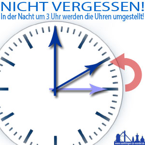 Die Uhr wird heute Nach zurück gestellt!