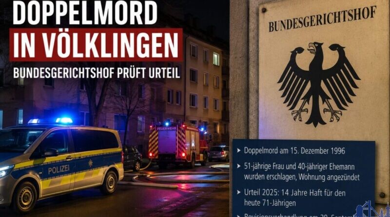 Doppelmord in Völklingen: Bundesgerichtshof befasst sich mit dem Fall // KI-Grafik