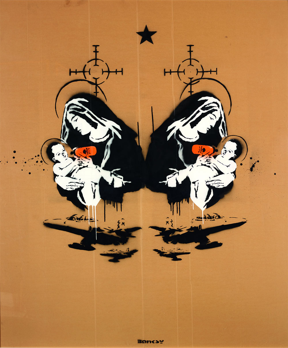 Banksy, Toxic Mary (double), Unique, 2003 Sprühfarbe und Emulsion auf Karton, 206 x 176 cm Galerie Kronsbein, München Copyright: © Weltkulturerbe Völklinger Hütte/Hans-Georg Merkel