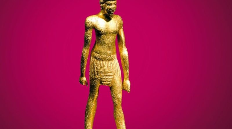 Statuette des Königs Chephren Altes Reich, 4. Dynastie, 2522 - 2496 v. Chr. Gold, Elektron, Höhe 6 cm Copyright Foto: Weltkulturerbe Völklinger Hütte/Archiv