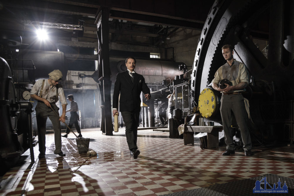 Dreharbeiten zum Film "Der Stahlbaron - Hermann Röchling und die Völklinger Hütte" in der Gebläsehalle des Weltkulturerbes Völklinger Hütte Copyright Foto: © moving story media