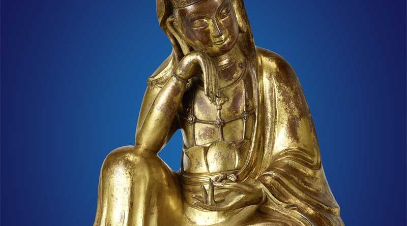 Nachdenklicher Avalokiteshvara China, Yuan-Dynastie 14. Jahrhundert n. Chr. Vergoldete Bronze Höhe 49 cm Privatsammlung (ehemals Sammlung Alfred Speelman, London) Copyright: Weltkulturerbe Völklinger Hütte/Hans-Georg Merkel