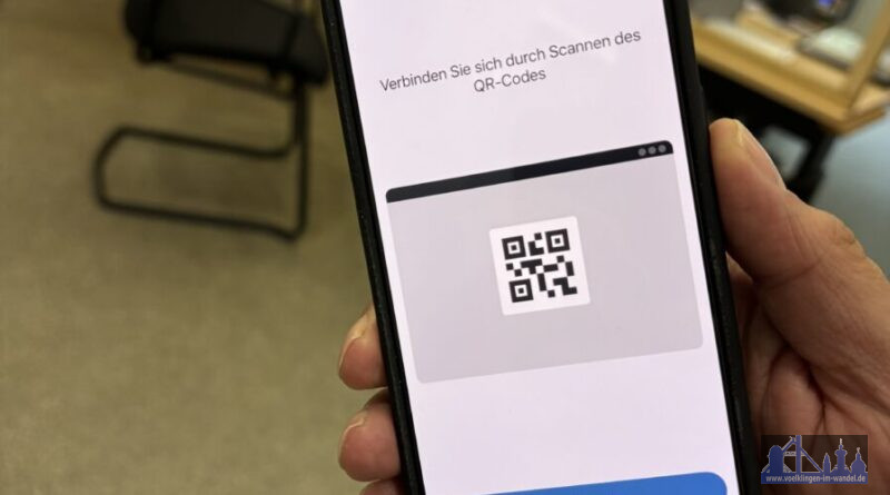 Die Foto-App "Biometric Go" auf einem der ausschließlich für die Passfoto-Aufnahme eingerichteten Smartphones. Foto: Stadt