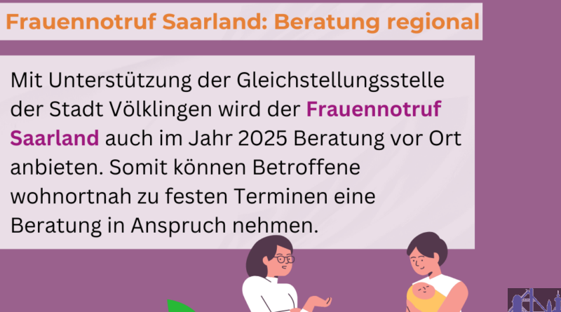Unterstützung vor Ort: „FrauenNotruf Saarland“ 2026 in Völklingen