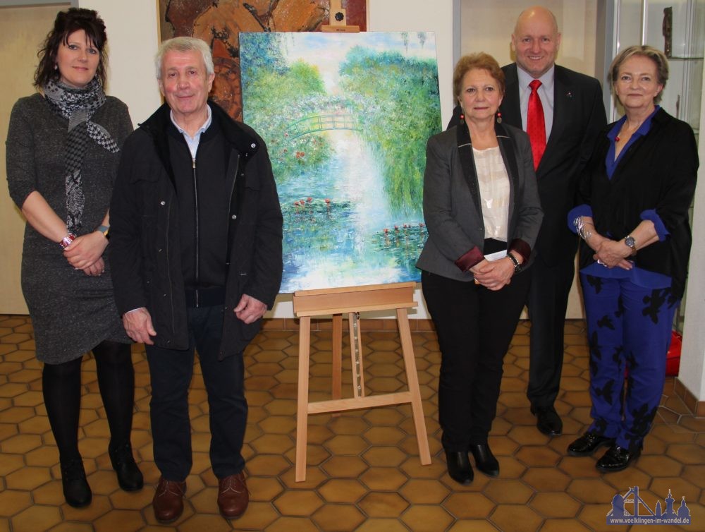 V.l.n.r.: Christelle Didier, Directrice der UPT Forbach-Völklingen, Jean-Marie Gapp, Carmen Harter-Houselle, Deuxième Adjointe au Maire, Bürgermeister Christof Sellen, Denise Kordzinski, Adjointe au Maire Foto: Schäffner