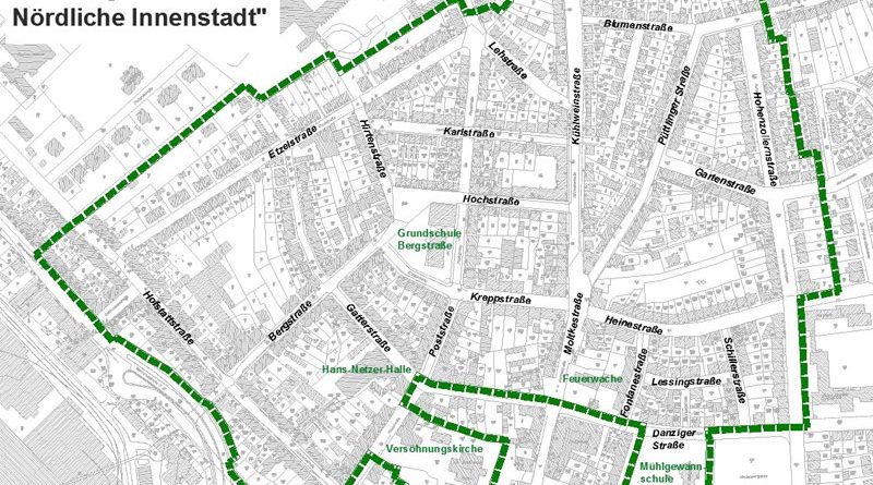 Abgrenzung Soziale-Stadt Nördliche-Innenstadt (Grafik: Stadt VKL)