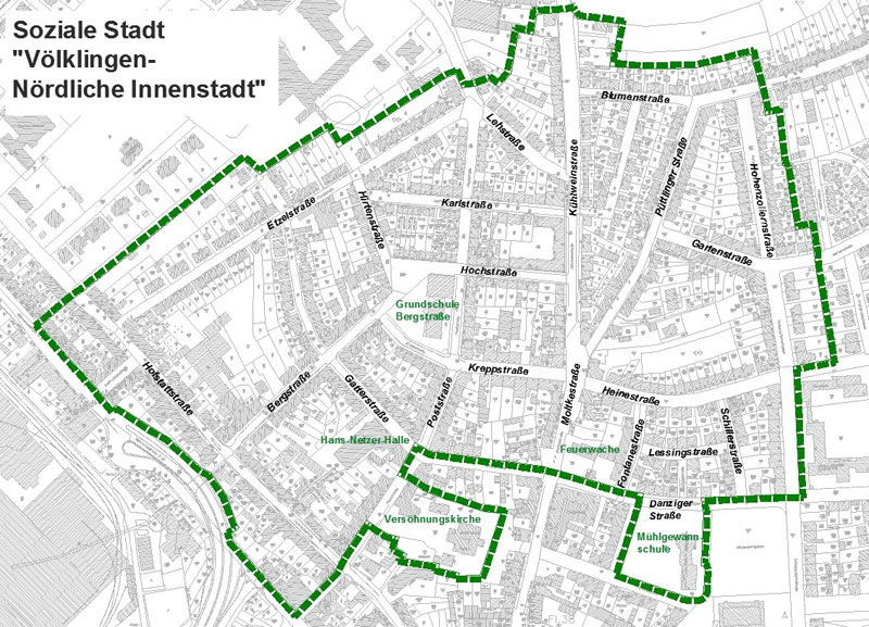 Abgrenzung Soziale-Stadt Nördliche-Innenstadt (Grafik: Stadt VKL)