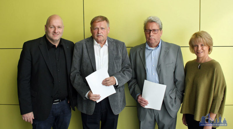 Bürgermeister Sellen, Herbert Mailänder, Frank Müller und Oberbürgermeisterin Christiane Blatt (Foto: Stadt VKL)