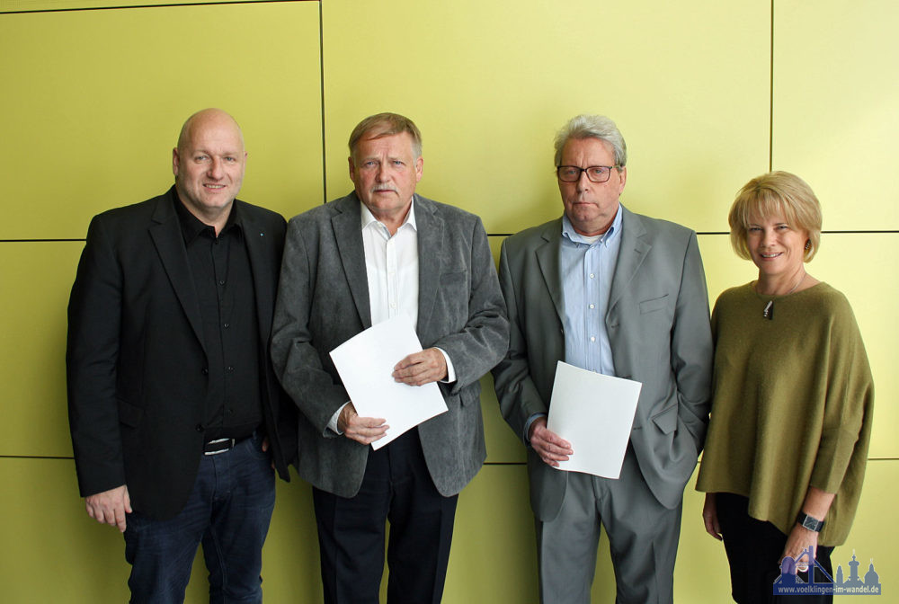 Bürgermeister Sellen, Herbert Mailänder, Frank Müller und Oberbürgermeisterin Christiane Blatt (Foto: Stadt VKL)