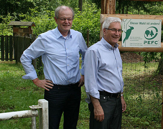 Bürgermeister Wolfgang Bintz und Oberbürgermeister Klaus Lorig (beide CDU) gehen am 31. Mai 2018 in den Ruhestand (Bildausschnitt aus einem Foto der Stadt Völklingen)