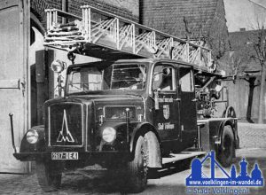 Völklingens zweite Drehleiter: Eine DL 22 auf Magirus-Deutz S3500 Fahrgestell von 1951 © Stadt Völklingen