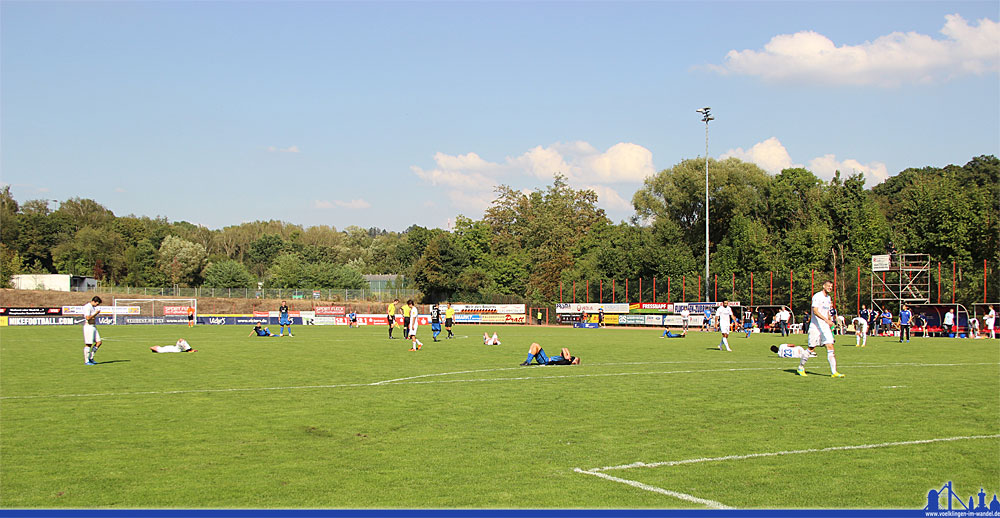 Wärhend die Gäste mit dem Punkt zufrieden sein können, fühlen sich die Spieler des 1. FC Saarbrücken als die Verlierer (Foto: Hell)