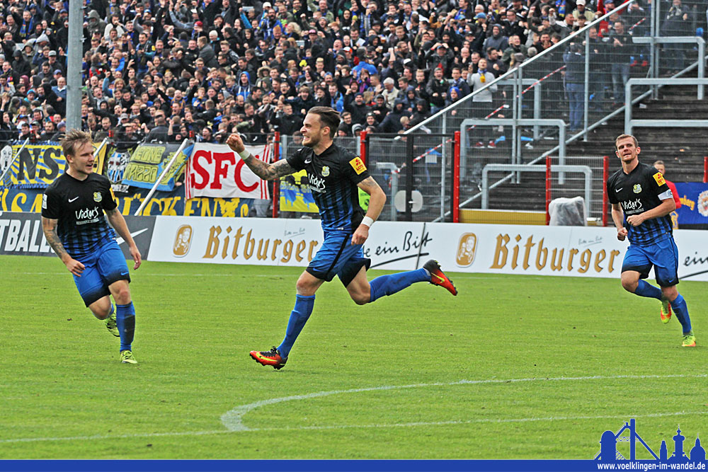 Mit seinem zehnten Treffer stellt er dem FCS nicht nur das Siegtor, sondern reiht sich auch auf Platz 1 der Torschützenliste. (Foto: Hell)