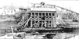 Brücke 1913 nach dem Einsturz