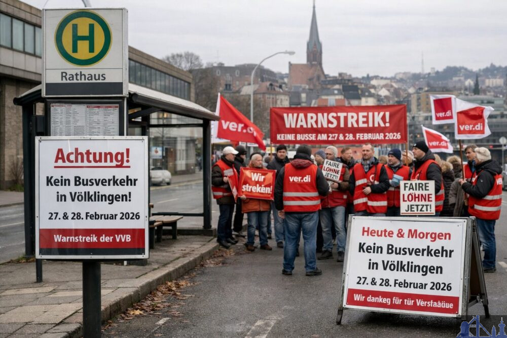 Warnstreik bei der VVB: Kein Busverkehr in Völklingen am 27. und 28. Februar 2026