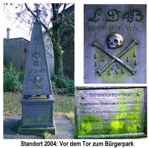 Am 4. April 1819 starb Leopoldina Dorothea von den Boek. Ihr war ein interessantes Denkmal aus Gusseisen in Obeliskenform aus der Geislauterner Hütte gewidmet.