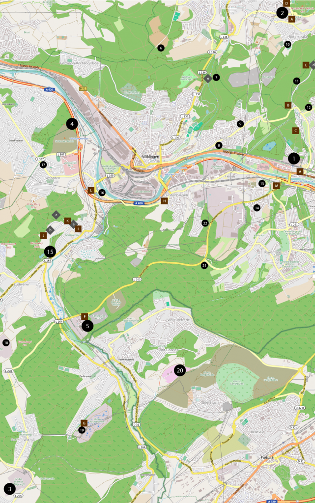Lageplan - Klick für Großansicht - Landkarte von OpenStreetMap - Veröffentlicht unter CC-BY-SA 2.0, Grubenstandort-Bearbeitung: Andreas Hell