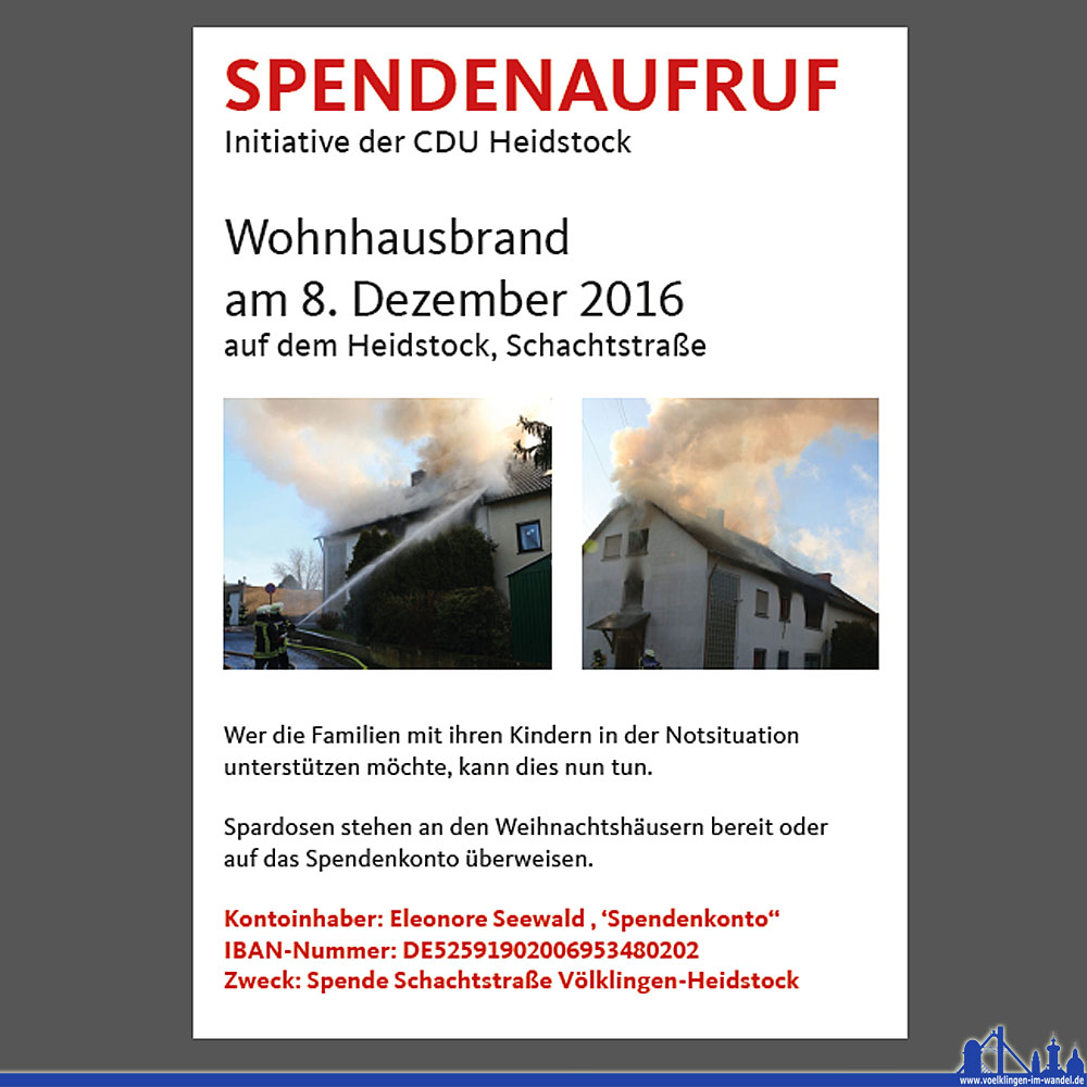 Spendenaufruf der CDU