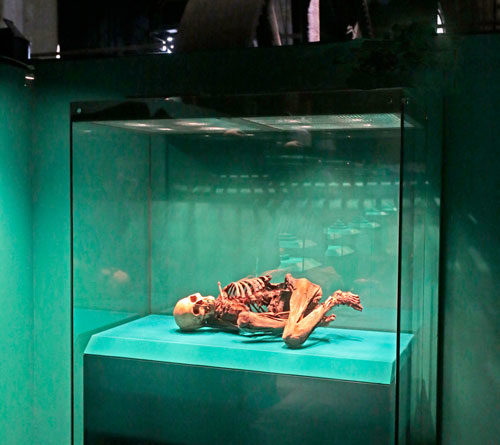 Mumie einer Frau Peru, 14. Jahrhundert Reiss-Engelhorn-Museen Mannheim Exponat der Ausstellung "Inka - Gold. Macht. Gott." im Weltkulturerbe Völklinger Hütte Copyright: Weltkulturerbe Völklinger Hütte/Karl Heinrich Veith
