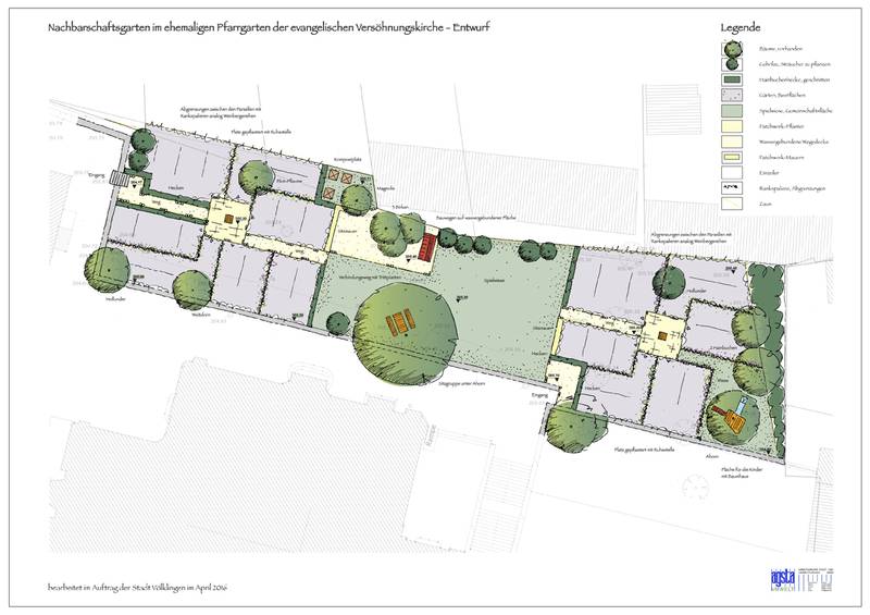 Planentwurf des Nachbarschaftsgartens (Grafik: Stadt VKL)