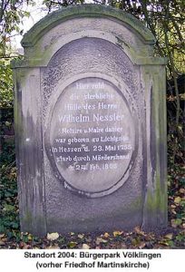 Der Grabstein von Wilhelm Nesser (erster Bürgermeister von Völklingen) - Foto: Hell