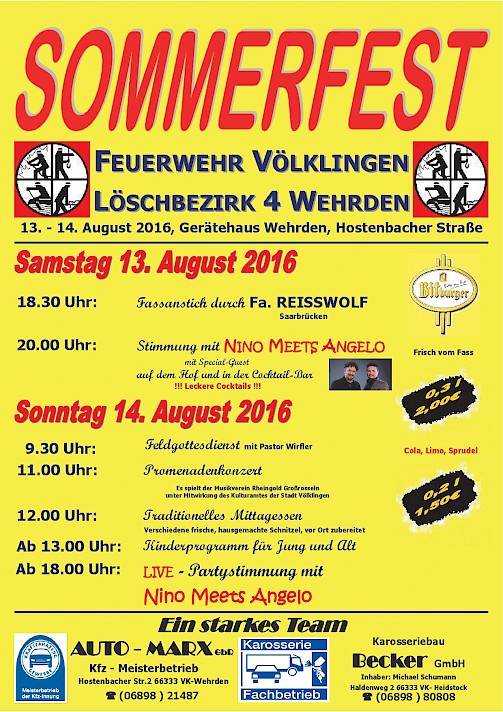 Sommerfest Feuerwehr Wehrden 2016