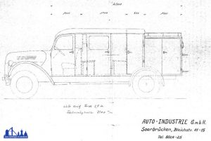 So hätte das Fahrzeug ausgesehen, hätte man es direkt bei Ford aufbauen lassen - das dazu vorliegende Angebot wurde bereits 1949 ausgeschlossen.