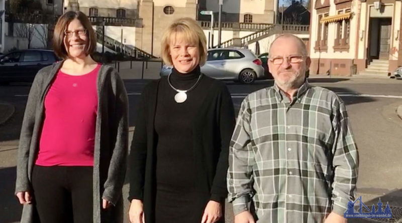 Stadtteilmanagerin Michaela Kawohl, Oberbürgermeisterin Christiane Blatt und Hans-Jürgen Georges (Sprecher des Stadtteilforums) Fotonachweis: Stadt Völklingen / Lars Hüsslein