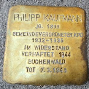 Stolperstein zum Gedenken an Philipp Kaufmann. © Andreas Hell