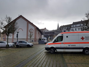In der Kulturhalle Wehrden waren die Bewohner des Hochhauses zeitweilig untergebracht und konnten Frühstücken. (Foto: Hell)