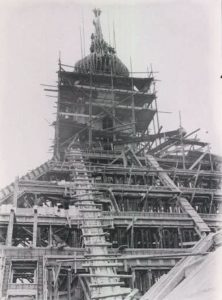 Stand der Bauarbeiten an der Versöhnungskirche 1927