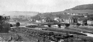 Die erste Saarbrücke zwischen Völklingen und Wehrden.